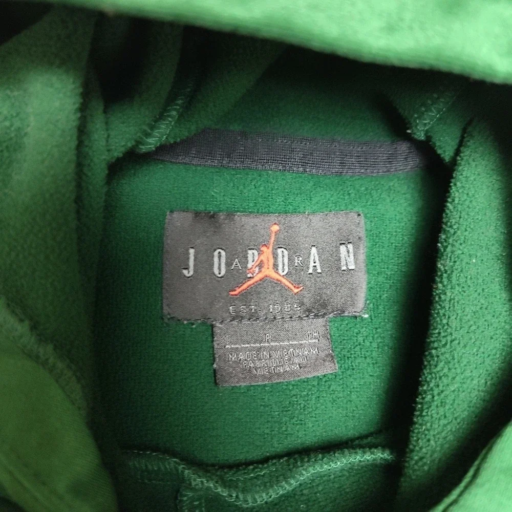 Jordan Hoodie Mens Small Green Pullover Alpha‎ Pockets Graphic Fleece AR4311